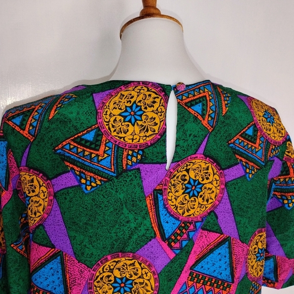 VINTAGE COLOR RICH SILK BLOUSE - Picture 3 of 9